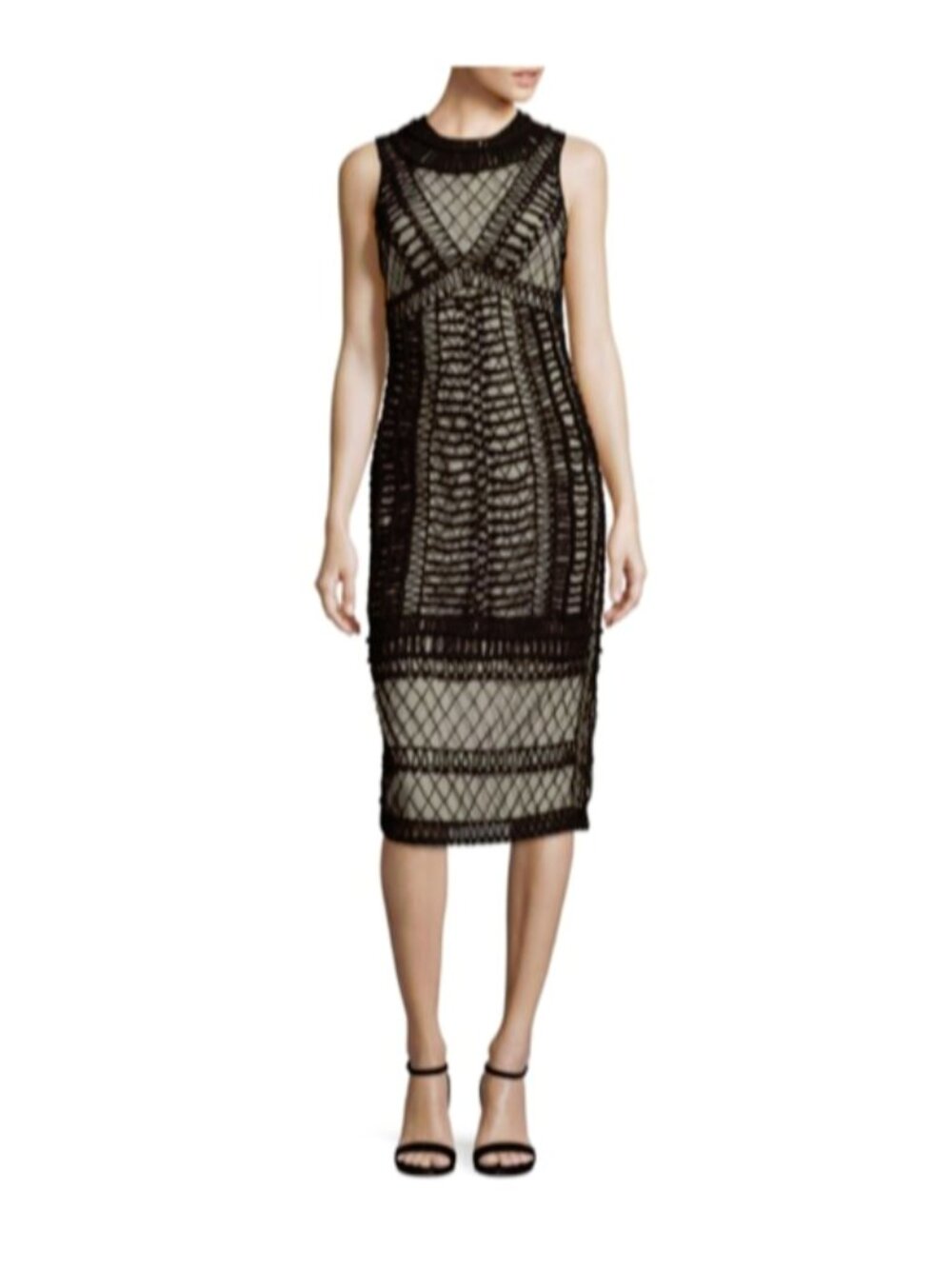 Alice + Olivia NWT Black Beaded Nat Embroidered Sleeveless Dress 4